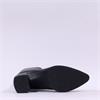 Wonders Vera Front Zip Block Heel Boot - Black Stretch